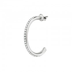HOOP EARRING SS 25MM WITH WHITE CRYS