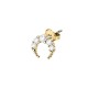 STUD EARRING YG MOON WITH WHITE CRYS