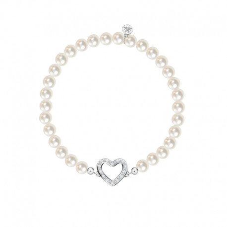 GIOIA BR. SS PAVE HEART PEARL