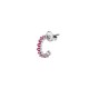 HOOP EARRING SS+FUSCHIA CZ