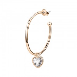 HOOP EARRING RG+HEART CZ Oe3CM