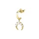 SINGLE EARRINGS BRASS YG MOON+WHITE CZ