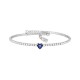 LUX BANGLE LOVE BRASS HEART CZ BLUE TOPA