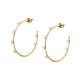CREOLE EARRINGS SS+GOLD WITH CRYSTAL