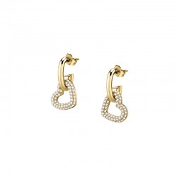 INCONTRI EARRINGS SS+GOLD W/PP STONE