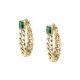 CHAIN EARRINGS YG+GREEN CZ 48MM