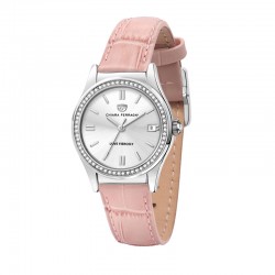 CONTEMPORARY 32MM 3H S/WHIT DIAL PINK ST