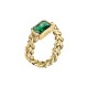 CHAIN RING YG+GREEN CZ SIZE 012