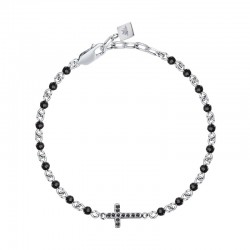 CROSS BR.SS+CRYS BEADS+BK CZ 18.5+3.5CM