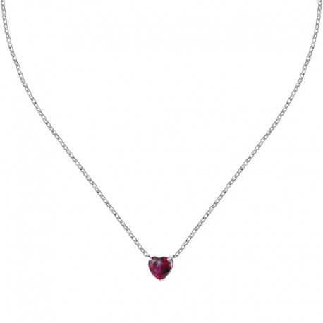 LOVE NECK. IPS+RED CZ HEART PEND 40+5CM