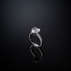FIRST LOVE RING SIV/WHITE CZ SIZE12