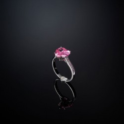 FIRST LOVE RING SIV/PINK CZ SIZE12