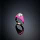 LOVE PARA.RING YG/PINK ENAMEL/WH CZ 16