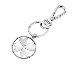KEYHOLDER LUCKY SS 4-LEAF COVER+PAVE ONE