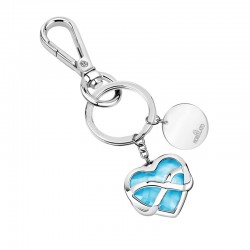 KEYHOLDER LOVE SS HEART + L.BLUE STONE