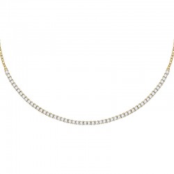 SCINTILLE NECK SILVER&YG PLATED CZ 33+7