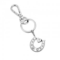 KEYHOLDER LUCKY SS HORSESHOE W/CRYSTALS
