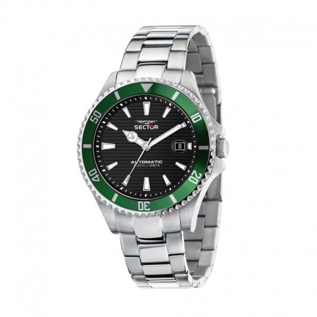 230 43MM AUTO 3H GREEN BE BLK DIAL BR SS