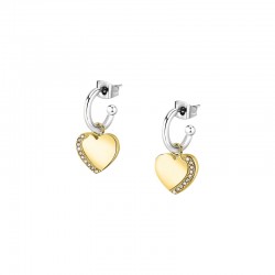 MASCOTTE EAR SS YG HEART CHARM WH CRYS