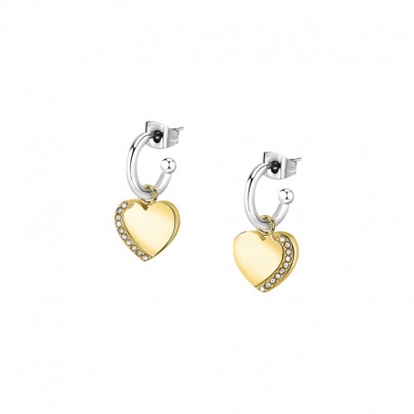 MASCOTTE EAR SS YG HEART CHARM WH CRYS