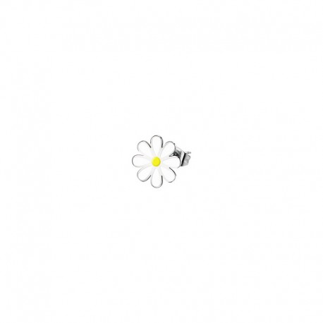 SINGLE EARRING SS DAISY WHITE & YELLOW