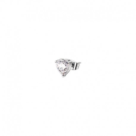 SINGLE EARRING SS HEART WHITE CRYSTAL