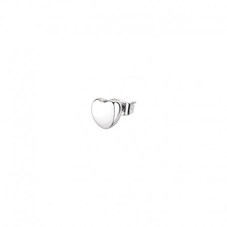 SINGLE EARRING SS EMBOSSED HEART