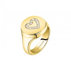 RING YG HEART WITH WHITE CRYSTAL SIZE 14