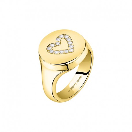 RING YG HEART WITH WHITE CRYSTAL SIZE 16