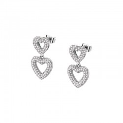 BAGLIORI BRASS EARRING HEART WITH WH PP