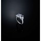 PRINCESS RING SILVER WITH 2PC WH CZ S10