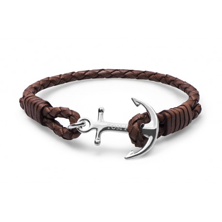 Bracelet Tom Hope Cuir Style, marron Taille S