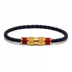 BR GOLD LEATHER BLUE TWINE RED S