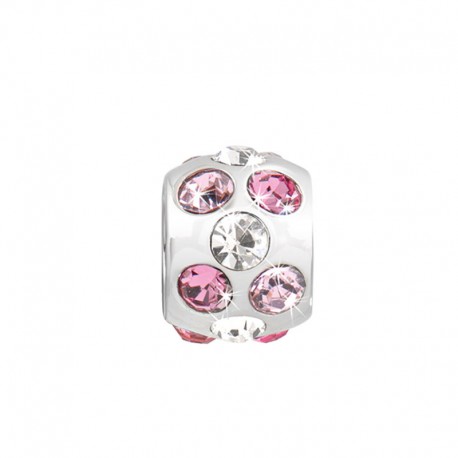 DROPS SS BEAD WITH FUSHIA CRYSTAL 1C 2PZ