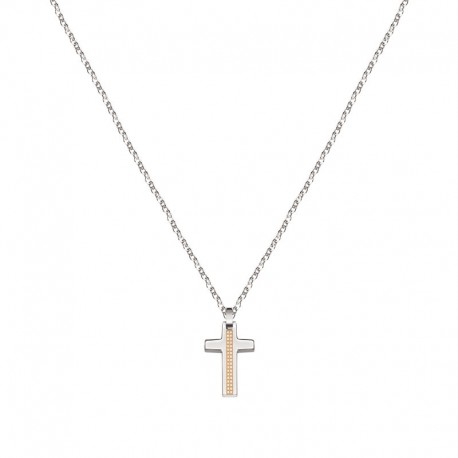 MOTOWN PENDANT CROSS WITH IP RG 60CM